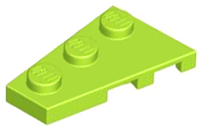 Wedge, Plate 3 x 2 Left, 43723 Lime N