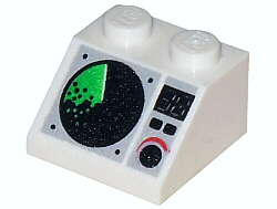 Slope 45 2 x 2 with Black and Green Radar Screen, Digital '38', Buttons, and Dial Pattern 3039px5 