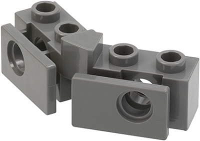 Technic, Brick 1 x 2 - 1 x 2 Angled with Bumper Holder, Open Front, 2991b Dark Bluish Gray U