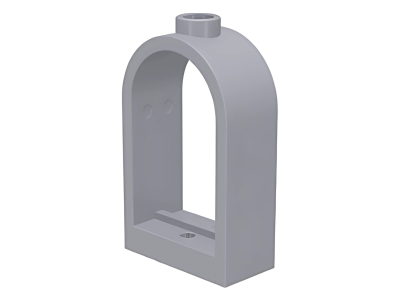 Деталь LEGO Window 1 x 2 x 2 2/3 with Rounded Top 30044 Light Bluish Gray U