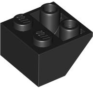 Slope, Inverted 45 2 x 2 with Hollow Round Bottom Tube, 76959 Black N