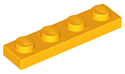 Деталь LEGO Plate 1 x 4 3710 Bright Light Orange U
