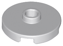 Tile, Round 2 x 2 with Open Stud, 18674 Light Bluish Gray N