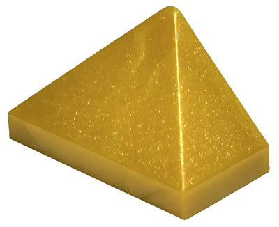 Деталь LEGO Lego Slope 45 2 x 1 Triple with Bottom Stud Holder 15571 (78821) Pearl Gold U