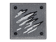 Road Sign 2 x 2 Square with Open O Clip with Black and Silver Scratches and Screw Heads Pattern 1 (Sticker) - Set 76050, 15210pb017  