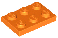 Plate 2 x 3, 3021 Orange N