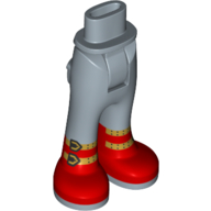 Mini Doll Hips and Trousers with Back Pockets with Red Boots with Gold Straps and Buckles and Sand Blue Soles Pattern - Thick Hinge, 92253c00pb35 Sand Blue U
