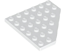 Wedge, Plate 6 x 6 Cut Corner, 6106 White N