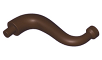 Elephant Tail / Trunk with Bar End - Short Curved Tip, 43892 Dark Brown U