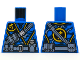 Torso Tunic, Yellow Ninjago Logogram Letter J, Dark Bluish Gray Belts and Pouches Pattern, 973pb4213  