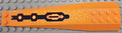 Wedge 16 x 4 Triple Curved with Reinforcements with Bright Light Yellow Squares and Dark Blue Armor Pattern (Sticker) - Set 70357, 45301pb057 Orange U