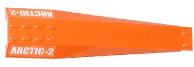 Wedge 16 x 4 Triple Curved with Reinforcements with White 'ARCTIC-2' Pattern (Stickers) - Set 60034, 45301pb032 Orange U