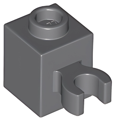 Деталь LEGO Brick, Modified 1 x 1 with Open O Clip (Vertical Grip) - Hollow Stud 30241b (60475b, 65460) Dark Bluish Gray U