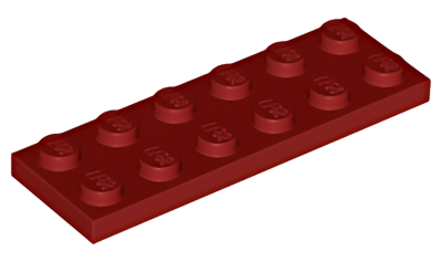 Деталь LEGO Plate 2 x 6 3795 Dark Red N