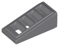 Slope 18 2 x 1 x 2/3 with Grille, 61409 Dark Bluish Gray N