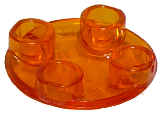 Plate, Round 2 x 2 with Rounded Bottom (Boat Stud), 2654 Trans-Orange U