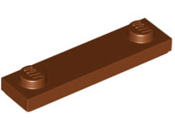 Plate, Modified 1 x 4 with 2 Studs with Groove, 41740 Reddish Brown N