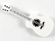 Minifigure, Utensil Musical Instrument, Guitar Acoustic with Silver Strings and Black Tuning Knobs Pattern, 25975pb02  