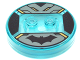 Dimensions Toy Tag 4 x 4 x 2/3 with 2 Studs and Trans-Light Blue Bottom with Black Batman Logo on Dark Bluish Gray Background, Gold Highlights Pattern (Batman), 18605c01pb01