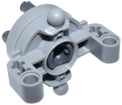 Technic, Steering Axle with 2 Pin Holes, 2 Axle Holes and 2 Tow Ball Arms with Dark Bluish Gray Wheel Hub, 46490c01 Light Bluish Gray N