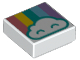 Tile 1 x 1 with Cloud and Pastel Rainbow Pattern, 3070pb134  