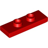 Plate, Modified 1 x 3 with 2 Studs (Double Jumper), 34103 Red N