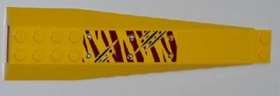 Wedge 16 x 4 Triple Curved with Reinforcements with 6 Rivets and 5 Claw Scratch Marks on Dark Red Tiger Stripes Pattern (Sticker) - Set 5888, 45301pb025 Yellow U