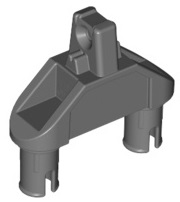 Hinge 1 x 3 with Two Pins, Locking 1 Finger - Round Pin Holes, 47973 Dark Bluish Gray U