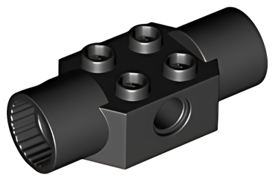 Деталь LEGO Lego Technic, Brick Modified 2 x 2 with Pin Hole and 2 Rotation Joint Sockets 48172 (48461) Black U