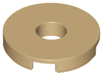 Tile, Round 2 x 2 with Hole, 15535 Dark Tan U