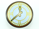 Minifigure, Shield Circular / Round Convex Face with Clock with Gold Hands and Roman Numerals Pattern, 75902pb11  
