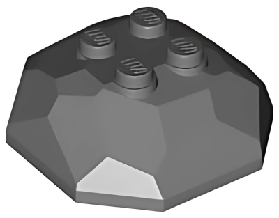 Деталь Lego Rock 4 x 4 Octagonal Boulder, Top 30293 (28686, 42284, 53527, 53933) Dark Bluish Gray  U