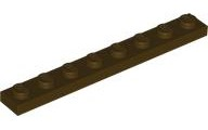 Plate 1 x 8, 3460 Dark Brown N