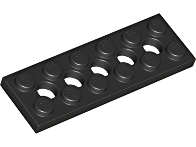 Деталь LEGO Technic, Plate 2 x 6 with 5 Holes 32001 Black U