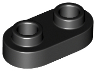 Plate, Round 1 x 2 with Open Studs, 35480 Black N