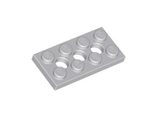 Technic, Plate 2 x 4 with 3 Holes, 3709b Light Bluish Gray N