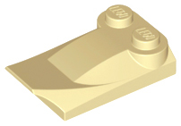 Slope, Curved 3 x 2 x 2/3 with 2 Studs, Wing End, 47456 Tan N