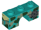 Arch 1 x 3 with Black and Silver Heart Camouflage and Radio Pattern, 4490pb04