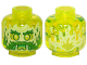Minifigure, Head Alien Ghost with Yellowish Green Face, Beard, Sideburns, Slime Mouth and Flames in Back Pattern, 3626pb2453  