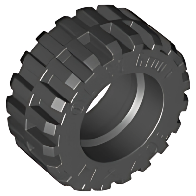Деталь LEGO Шина Lego Tire 30.4 x 14 Offset Tread - Band Around Center of Tread 92402 Black U