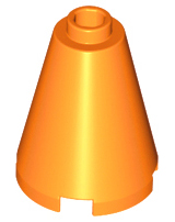 Cone 2 x 2 x 2 - Open Stud, 3942c Orange N