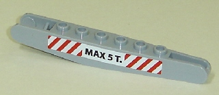 Crane Harbor Derrick 10 (Top Part) with Red and White Danger Stripes and 'MAX 5 T.' Weight Limit Pattern on Both Sides (Stickers) - Set 7638, 2638pb01