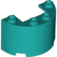 Cylinder Half 2 x 4 x 2 with 1 x 2 Cutout, 24593 Dark Turquoise U