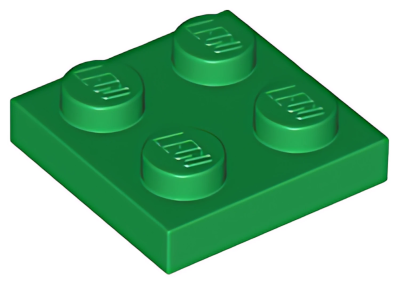 Деталь LEGO Plate 2 x 2 3022 (94148) Green U