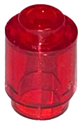 Brick, Round 1 x 1, 3062 Trans-Red N