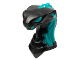 Minifigure, Head, Modified Snake, Cobra with Closed Mouth with Molded Dark Turquoise Eyes, Fangs, and Flames on Closed Hood Pattern, 49588pb02  