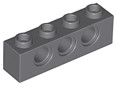 Деталь LEGO Technic, Brick 1 x 4 with Holes 3701 Dark Bluish Gray U