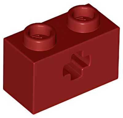 Деталь LEGO Technic, Brick 1 x 2 with Axle Hole 32064 (31493)  Dark Red U