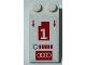 Slope 18 4 x 2 with White Number 1, Red Arrows, and Audi Logo Pattern (Sticker) - Set 75872, 30363pb050  