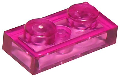 Деталь LEGO Plate 1 x 2 3023 Trans-Dark Pink U